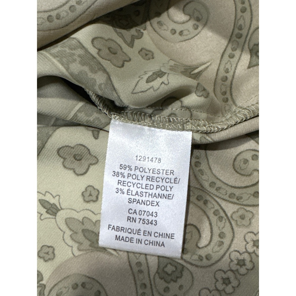 Rachel Zoe Paisley Button Down Blouse Womens Small Sage Green NWT Long Sleeve - Picture 5 of 5